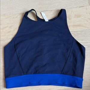 Under Armour Navy Crop Tank with Royal Blue Band - Workout SM